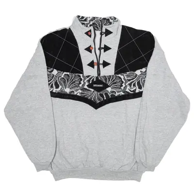 LIFT COMPANY Mens Sweatshirt Grey 1/4 Zip XL