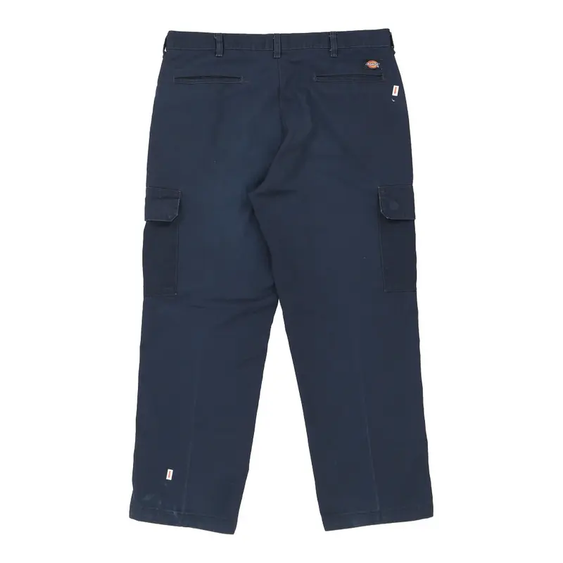 Dickies Trousers - 36W 29L Navy Polyester Blend