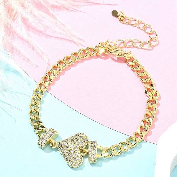 Brass Micro Pave Cubic Zirconia Bracelets