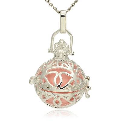 Silver Color Plated Brass Hollow Round Cage Pendants