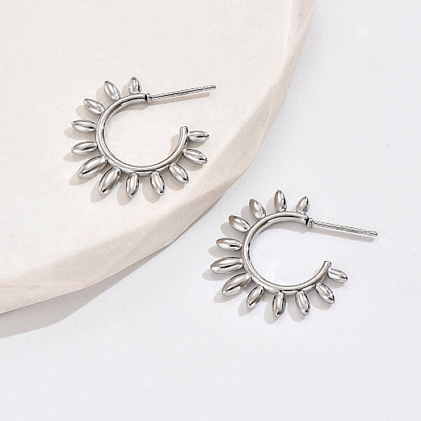 Non-Tarnish 304 Stainless Steel Sun Stud Earrings