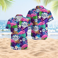 Hawaiian Shirt, Busch Light Beer flamingo Unisex Hawaiian Shirt, Beer Shirt, Busch Light Hawaii Shirt, Perfect Gift For Fans