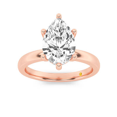 Secret Sparkle Hidden Halo Pear Shape Lab Grown Diamond Engagement Ring | 10K Rose Gold 2 1/10 CT. TW.