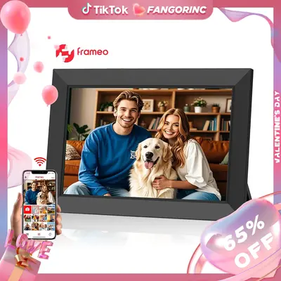 10.1 Inch WiFi Digital Picture Frame, 1280x800 HD IPS Touch Screen Photo Frame Electronic, 32GB Memory, Auto-Rotate, Wall Mou...