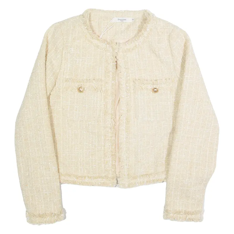 DAPHNIA Womens Blazer Jacket Cream S