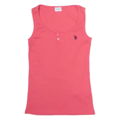 U.S. POLO ASSN Girls Vest Pink Sleeveless Crew Neck L