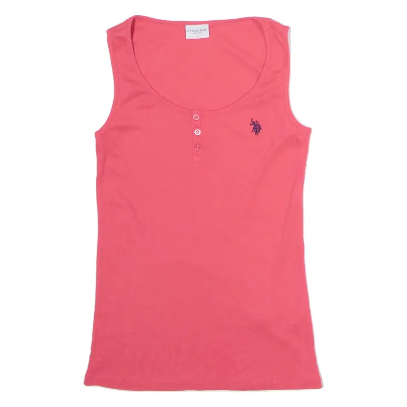 U.S. POLO ASSN Girls Vest Pink Sleeveless Crew Neck L