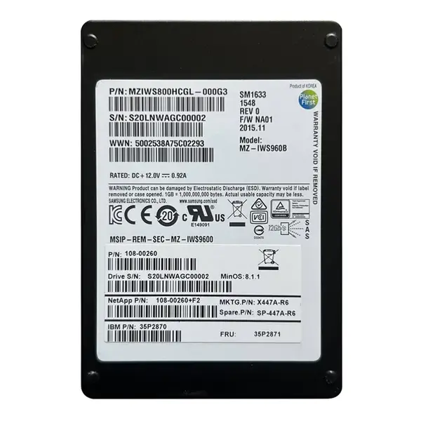 X447A NetApp 800GB SAS 6Gb/s 2.5-Inch Solid State Drive for Disk Shelves DS2246