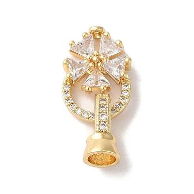 Brass Micro Pave Cubic Zirconia Fold Over Clasps