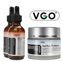 VGO Vitamin C Facial Serum , 30ml / 60ml Comfort Skincare Face Serum,  Vitamin C Serum & Snail Mucin 92% Gel Cream Hydration,...