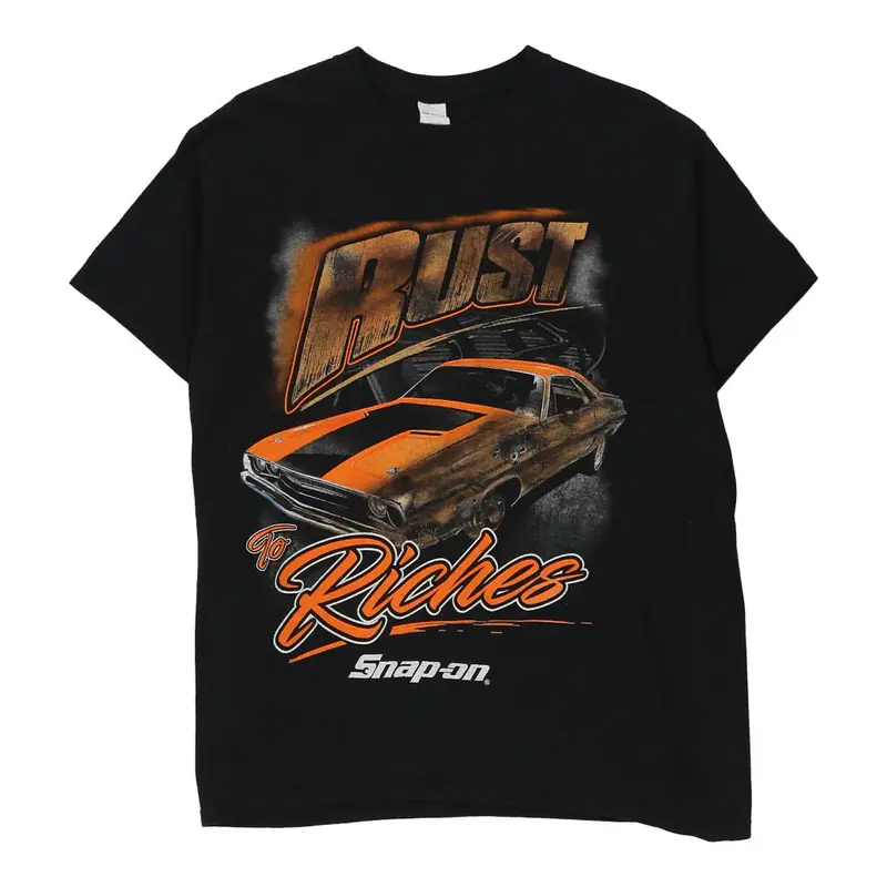 Gildan Nascar T-Shirt - Large Black Cotton