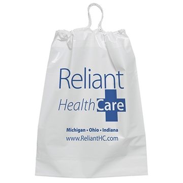 150 Promotional Plastic Bag w/ Cotton Drawstring 12
