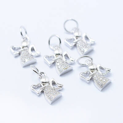 Brass Micro Pave Cubic Zirconia Charms