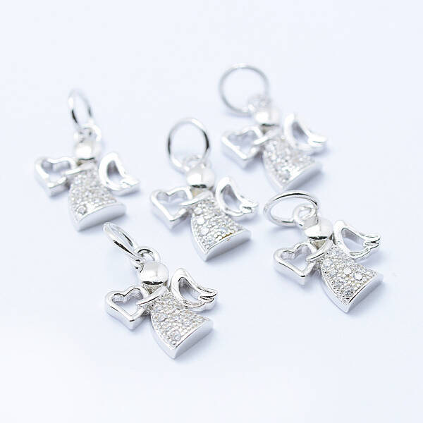 Brass Micro Pave Cubic Zirconia Charms