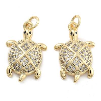 Brass Pave Clear Cubic Zirconia Pendants