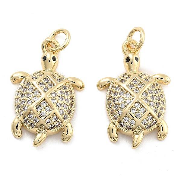Brass Pave Clear Cubic Zirconia Pendants