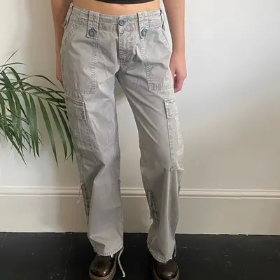 Replay Cargo Trousers - 30W UK 10 Grey Cotton