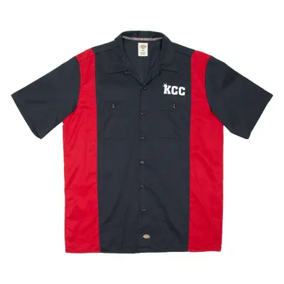 DICKIES Mens Worker Shirt Red Striped XL