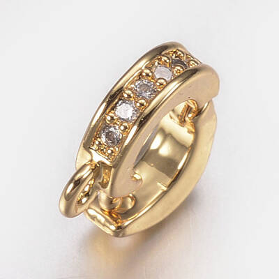 Brass Micro Pave Cubic Zirconia Enhancer Shortener Bails