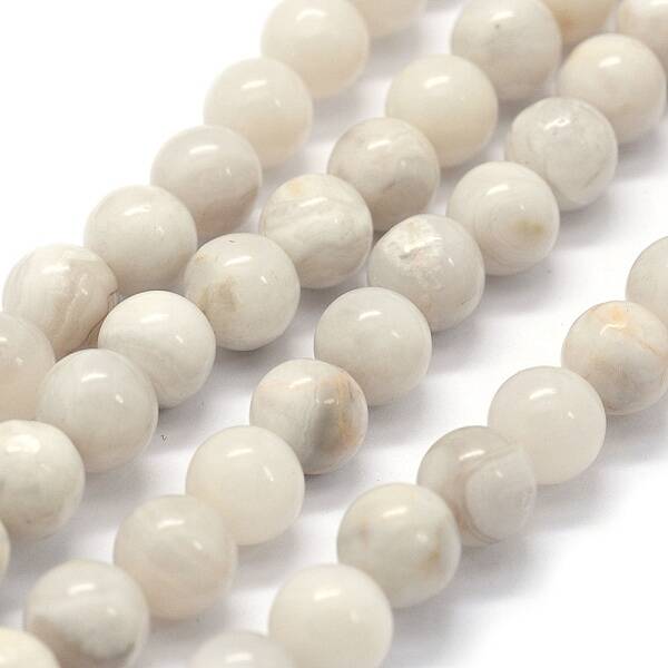 Natural White Crazy Lace Agate Beads Strands