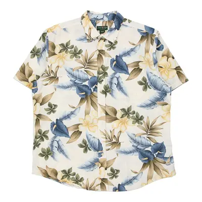David Taylor Floral Patterned Shirt - XL Beige Cotton