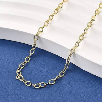 Brass Textured Cable Chain Necklaces