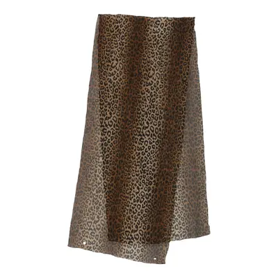 Unbranded Animal Print Scarf - No Size Brown Polyester