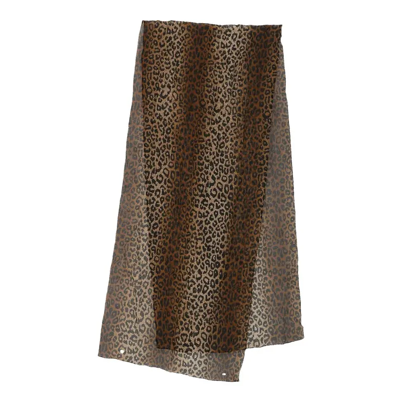 Unbranded Animal Print Scarf - No Size Brown Polyester