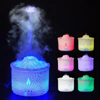 Volcanic Flame Aroma Diffuser, 1 Count Essential Oil Air Humidifier with Light, Humidifier Flavored Air Summer Supplies, Ele...