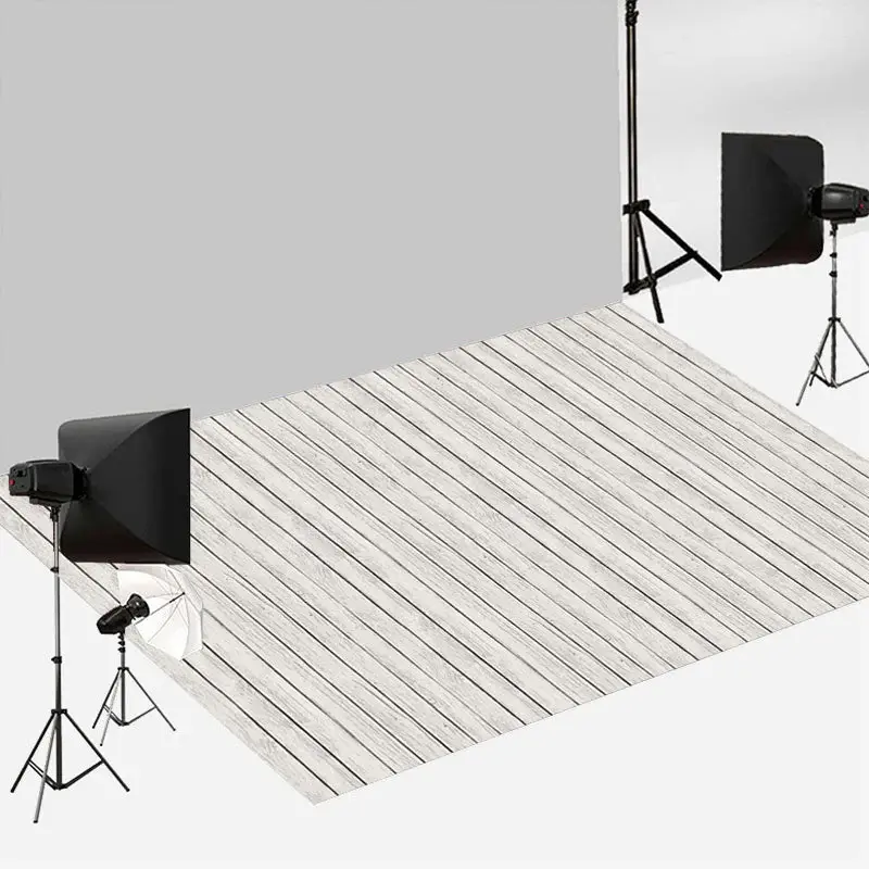 Slightly White Wood Grain Vertical Photo Floor Mat