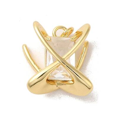 Brass Micro Pave Clear Cubic Zirconia Pendants