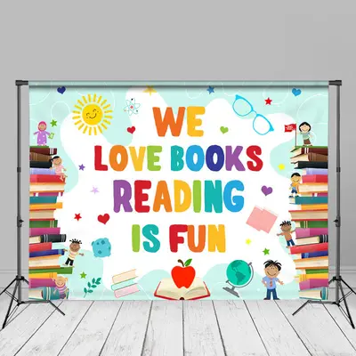 Apple Books Reading Is Fun Back To School Backdrop - Aperturee