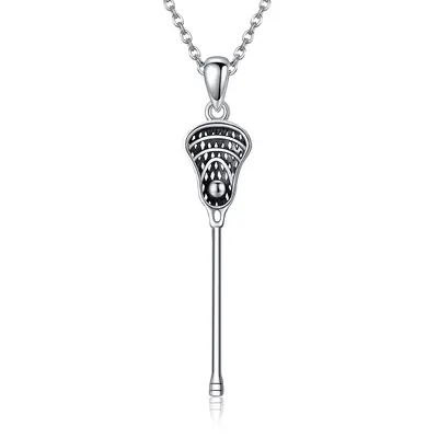 Sterling Silver Two-tone Hockey Pendant Necklace