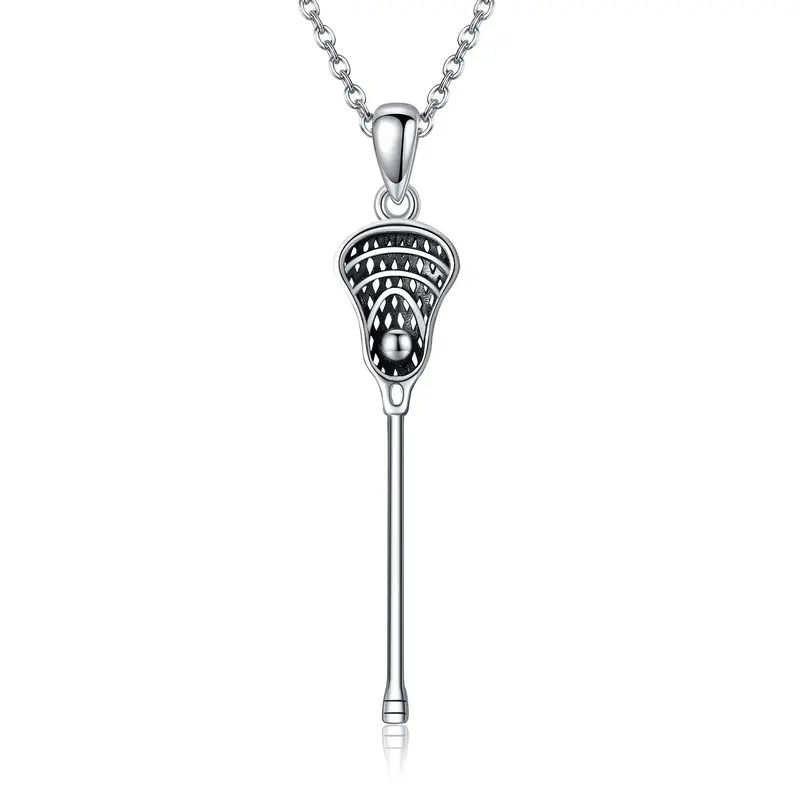 Sterling Silver Two-tone Hockey Pendant Necklace