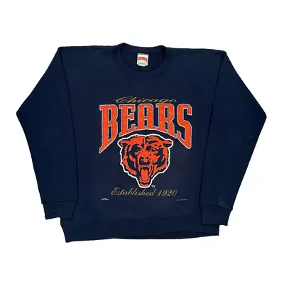 Made In Usa Chicago Bears Nutmeg Nfl Sweatshirt - Large Navy Cotton Blend