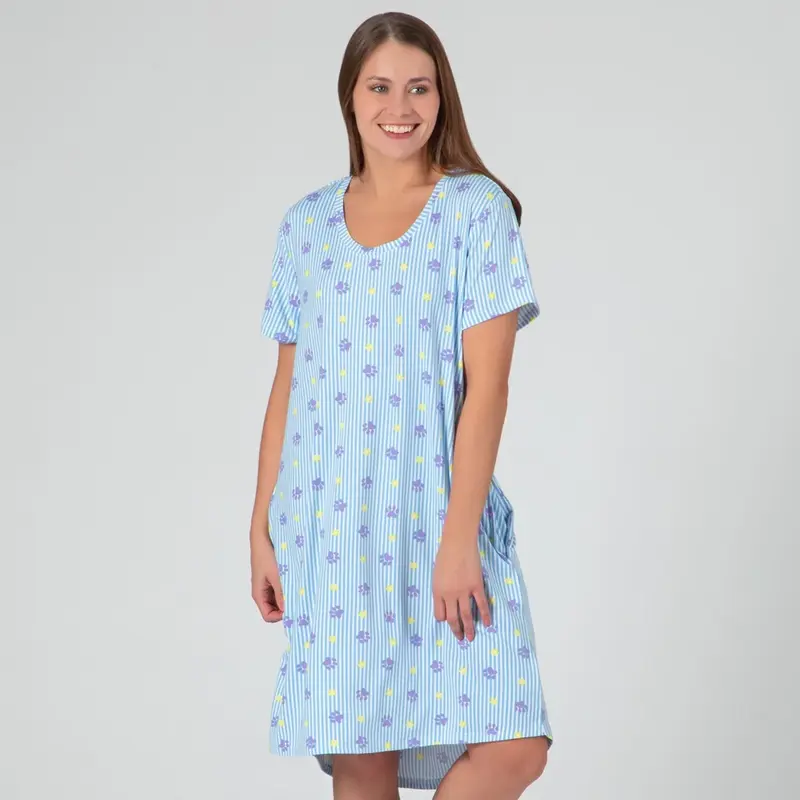 Paws & Pinstripes Soft Touch Pajamas - Lace Nightgown - M