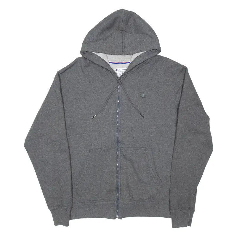 CHAMPION Mens Grey Hoodie Full Zip M
