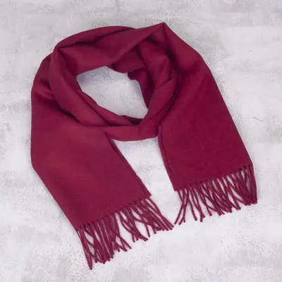NOVICA Cherry Red Burgundy Men's Alpaca Scarf