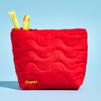 August Waterproof Red Wave Pouch - Perfect for Travel, Period Products, and More