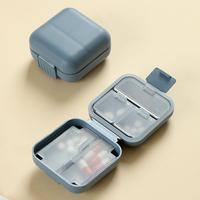 Square Portable Multi-grid Pill Storage Box, 1 Count/2 Counts Multi-grid Medicine Storage Box, Portable Pill Organizer with L...