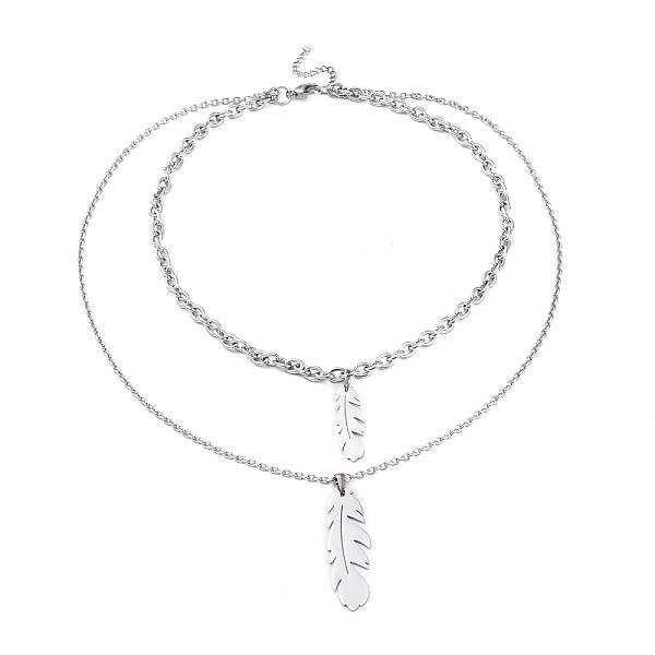 Non-Tarnish 304 Stainless Steel Double Layer Necklaces