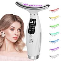 Mother's Day Gift, Electric Neck & Face Massager, 7 Color Led Light Neck & Face Lifting Machine with Heating, Firming Facial ...