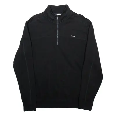 CALVIN KLEIN Mens Sweatshirt Black 1/4 Zip M