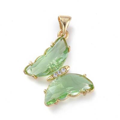 Brass Micro Pave Clear Cubic Zirconia Pendants