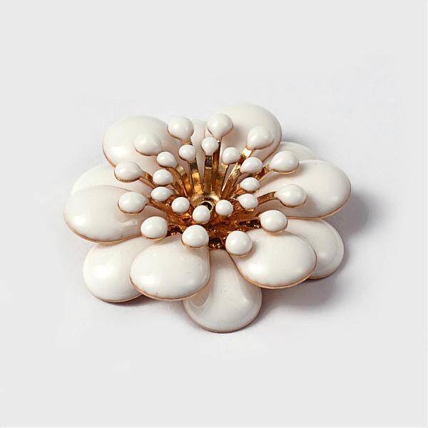 Flower Brass Enamel Cabochon Settings