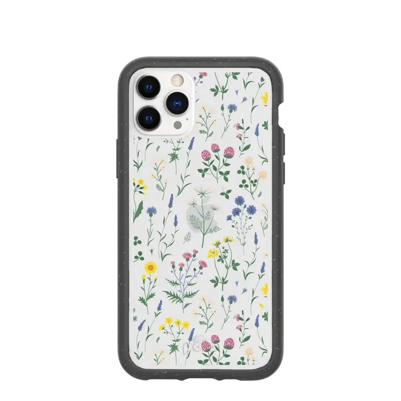 Clear Shadow Blooms iPhone 11 Pro Case With Black Ridge