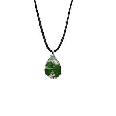 Teardrop Glass Pendant Necklaces with Cords