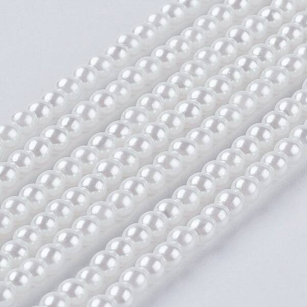 Eco-Friendly Dyed Glass Pearl Round Beads Strands