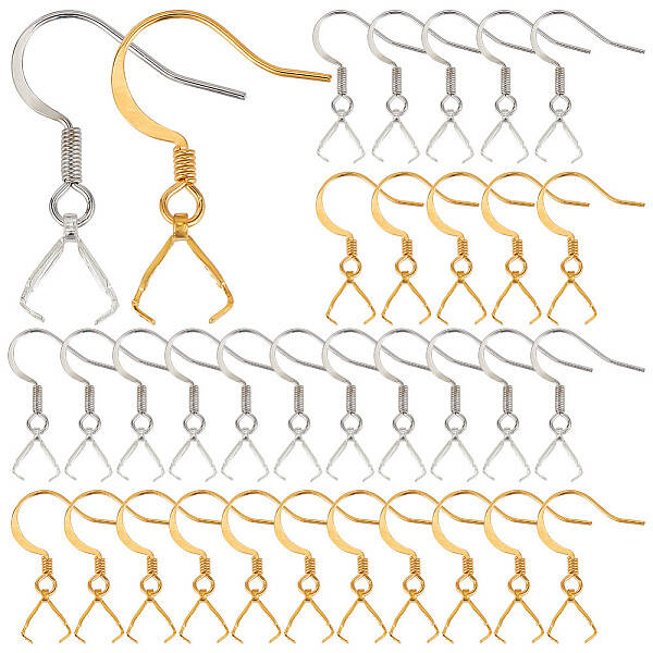 40 Pair 2 Color Brass Earring Hooks