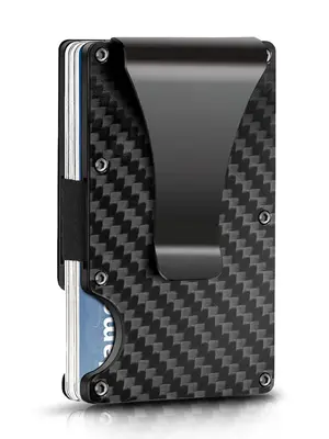 Men's 2024 Summer Plaid Pattern Card Holder, Trendy Aluminum Alloy Card Holder Wallet with Blocking Function, Casual  High-qu...